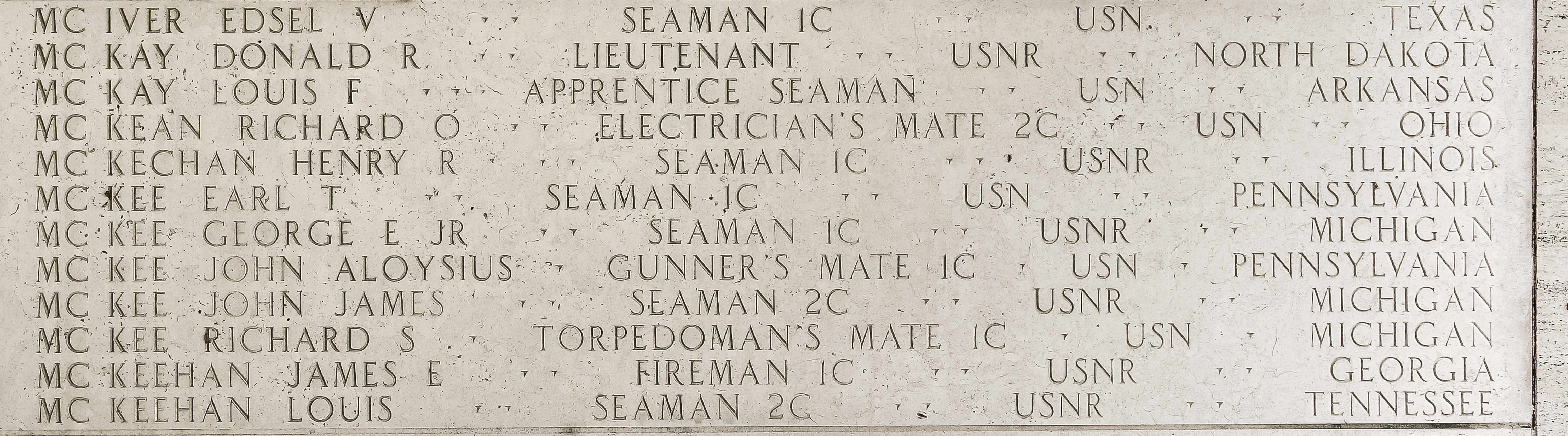 Louis F. McKay, Apprentice Seaman